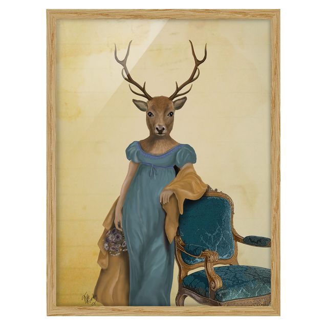 Cuadros retro Animal Portrait - Deer Lady