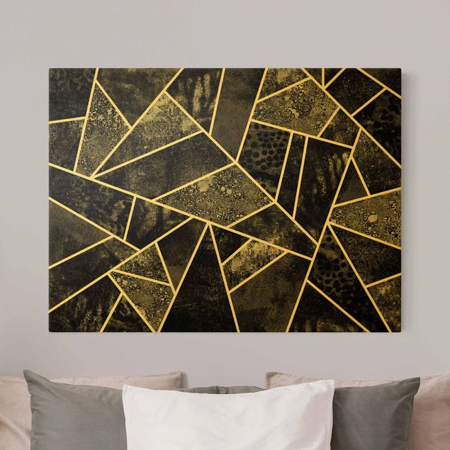 Cuadros Elisabeth Fredriksson Golden Geometry - Grey Triangles