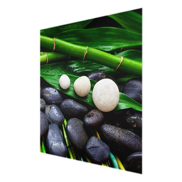Cuadros verdes Green Bamboo With Zen Stones