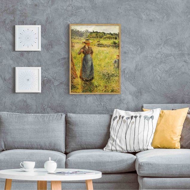 Pósters enmarcados de cuadros famosos Camille Pissarro - The Haymaker