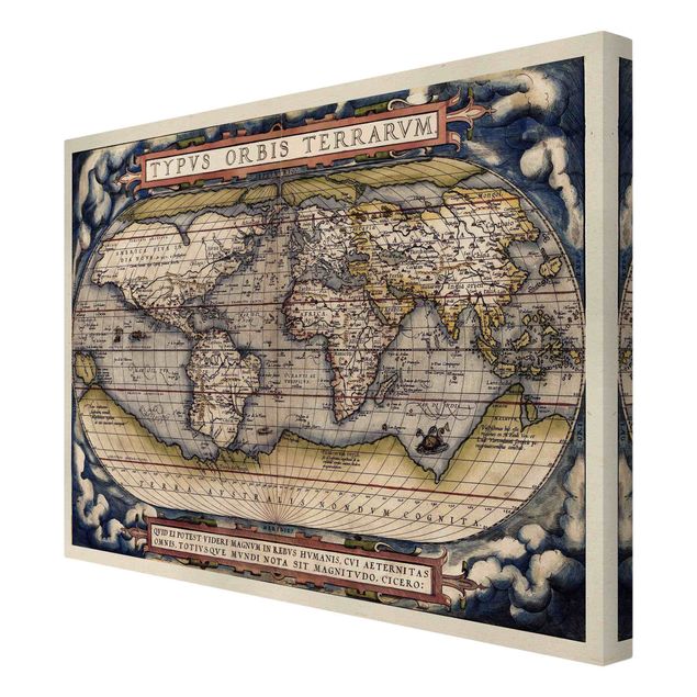 Cuadros en lienzo Historic World Map Typus Orbis Terrarum