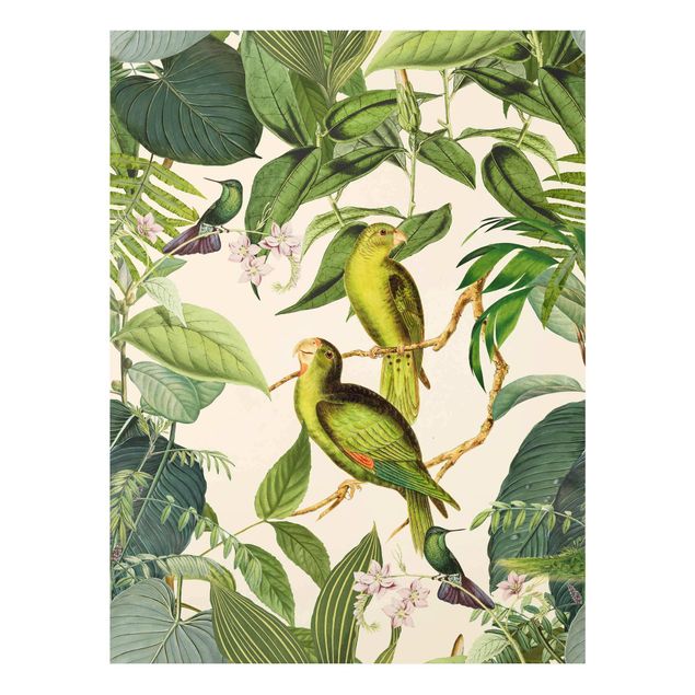 Cuadros de flores Vintage Collage - Parrots In The Jungle