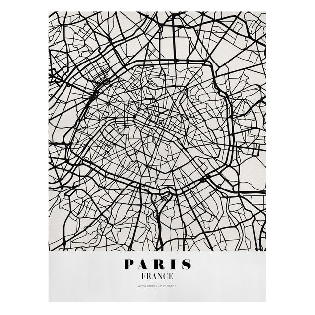 Lienzos de mapamundi Paris City Map - Classic