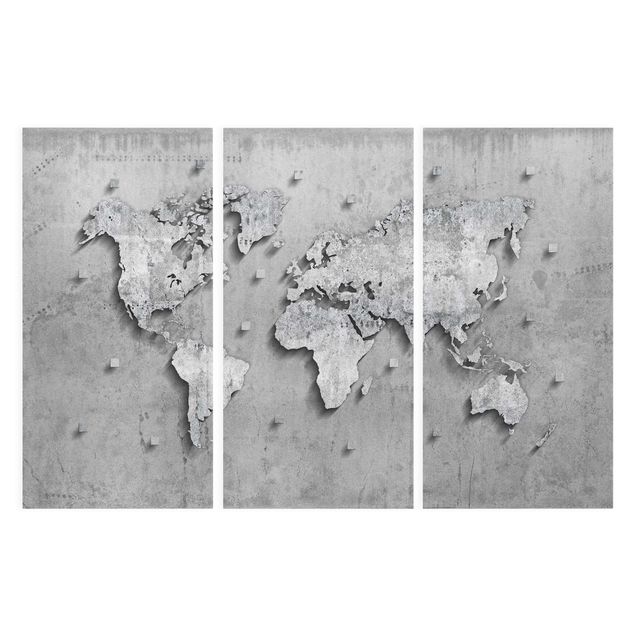 Lienzos de mapamundi Concrete World Map