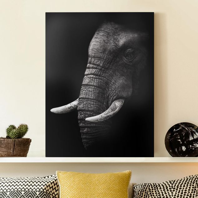 Lienzos elefantes Dark Elephant Portrait