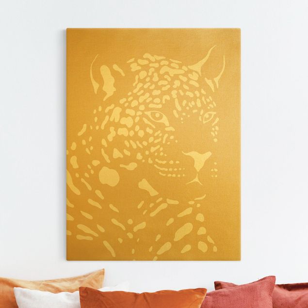 Lienzos de animales Safari Animals - Portrait Leopard Beige