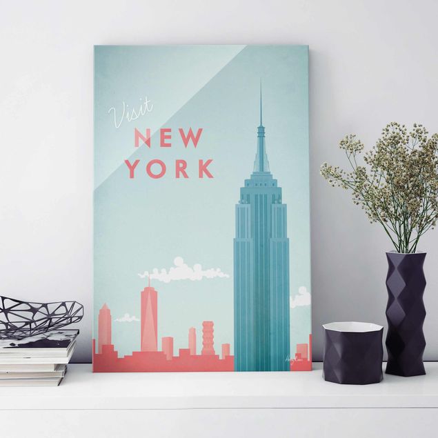 Cuadros de cristal Nueva York Travel Poster - New York