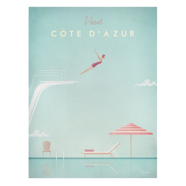 Lienzos ciudades Travel Poster - Côte D'Azur