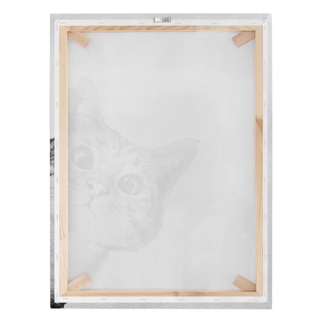 Lienzos de cuadros famosos Illustration Cat Drawing Black And White