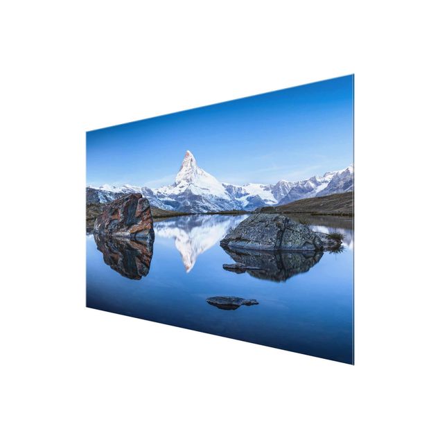 Cuadros de cristal arquitectura y skyline Stellisee Lake In Front Of The Matterhorn