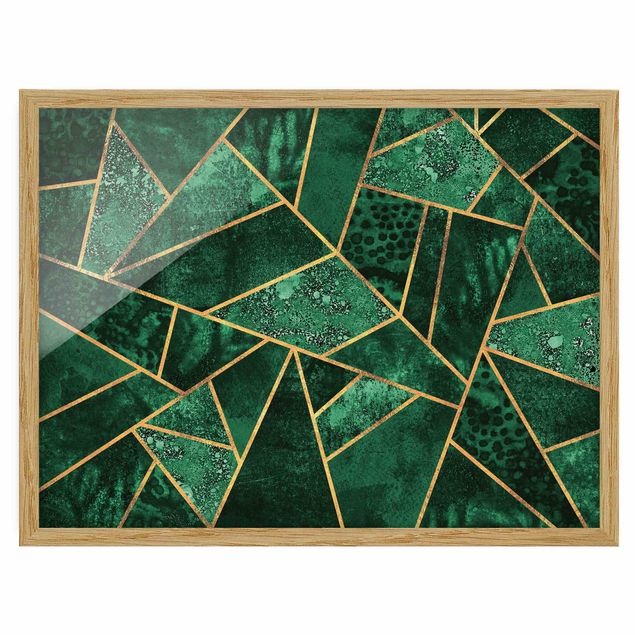 Láminas de cuadros famosos Dark Emerald With Gold