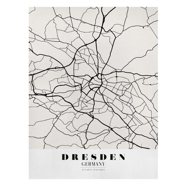 Cuadro de mapamundi Dresden City Map - Classical
