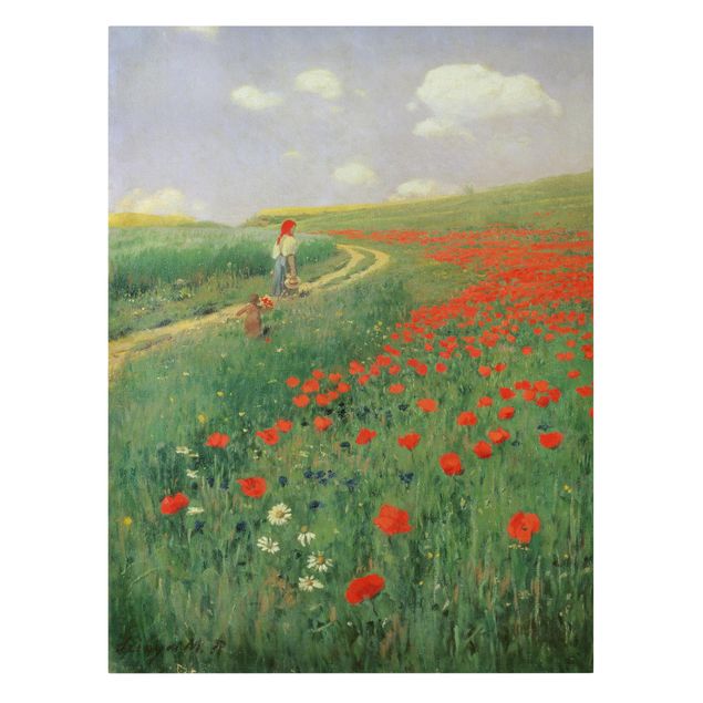 Estilos artísticos Pál Szinyei-Merse - Summer Landscape With A Blossoming Poppy