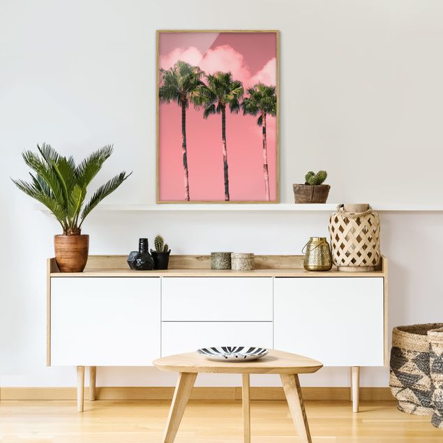 Cuadro con paisajes Palm Trees Against Sky Pink
