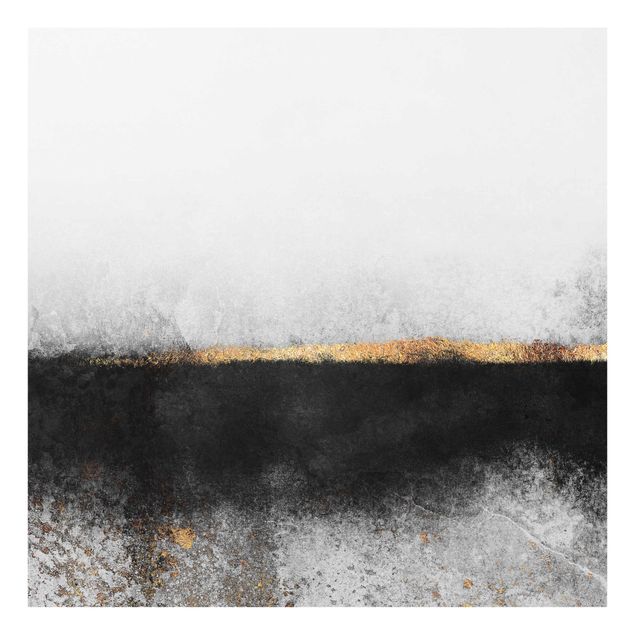 Reproducciónes de cuadros Abstract Golden Horizon Black And White