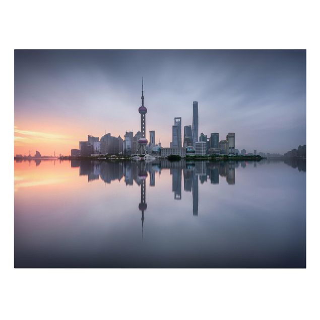 Cuadros modernos y elegantes Shanghai Skyline Morning Mood