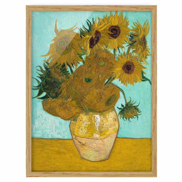 Pósters enmarcados de cuadros famosos Vincent van Gogh - Sunflowers