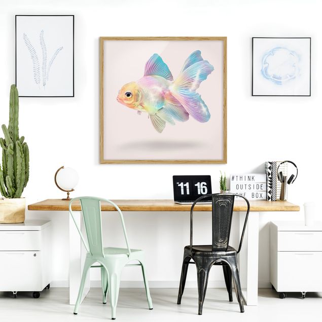 Pósters enmarcados de cuadros famosos Fish In Pastel