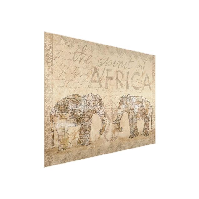 Cuadros de cristal animales Vintage Collage - Spirit Of Africa
