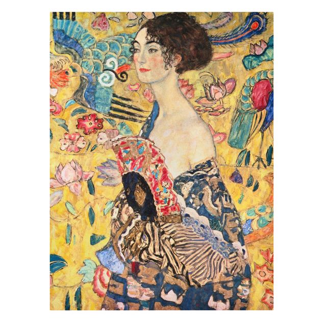 Lienzos de cuadros famosos Gustav Klimt - Lady With Fan