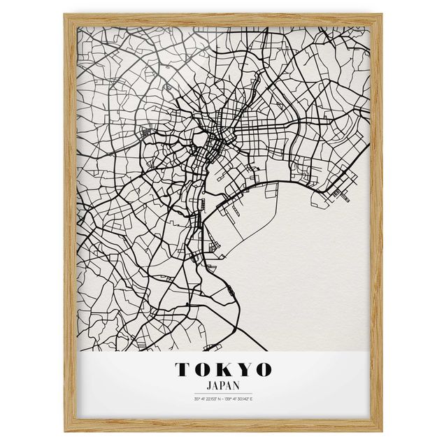 Pósters enmarcados de mapamundi Tokyo City Map - Classic