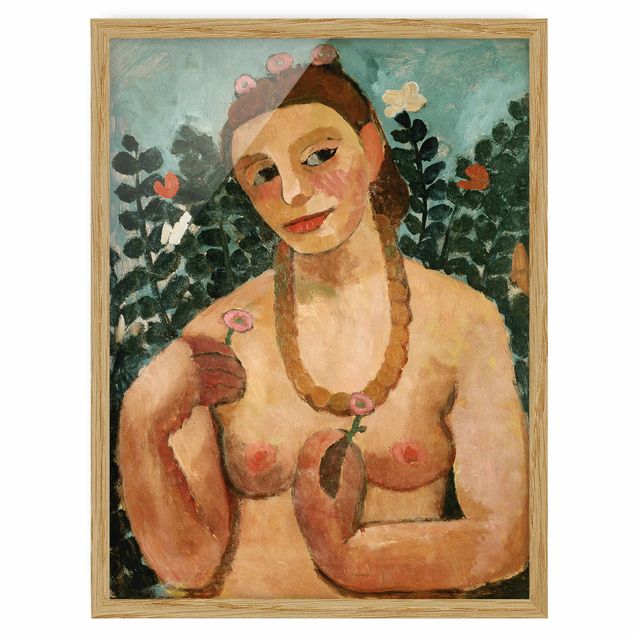 Cuadros famosos Paula Modersohn-Becker - Self Portrait with Amber Necklace