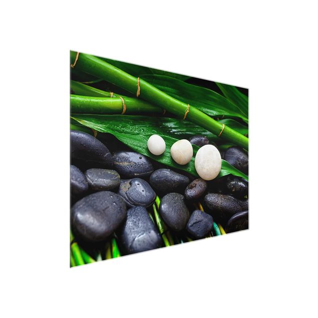 Cuadros plantas Green Bamboo With Zen Stones
