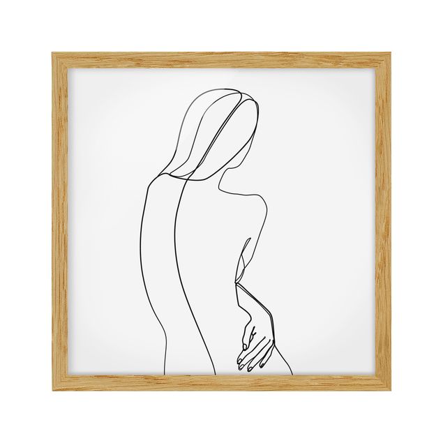 Cuadro mujer desnuda Line Art Back Woman Black And White