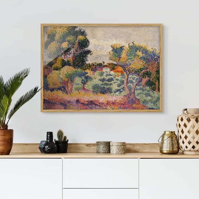 Pósters enmarcados de cuadros famosos Henri Edmond Cross - Eucalyptus And Olive Grove