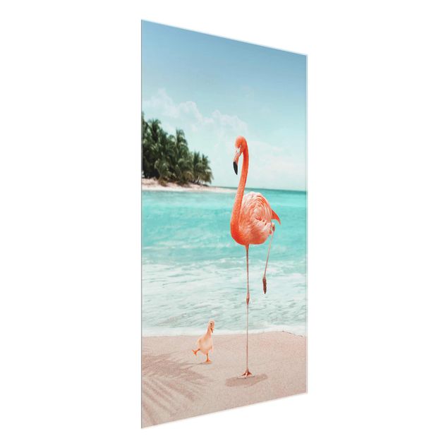 Cuadros de playa y mar Beach With Flamingo