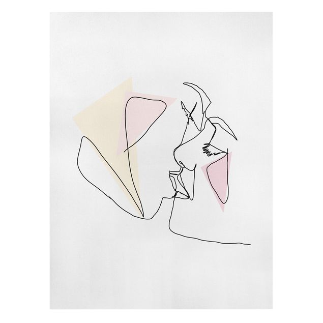 Cuadro retratos Kiss Faces Line Art
