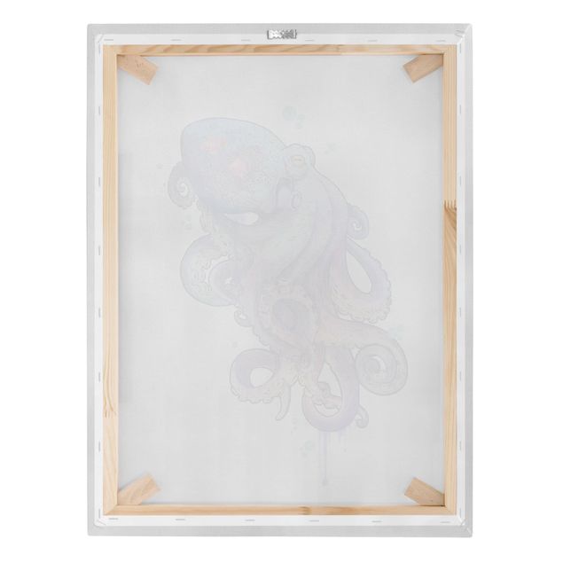 Lienzos de animales Illustration Octopus Violet Turquoise Painting