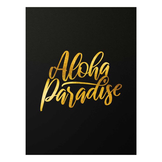 Cuadros decorativos modernos Gold - Aloha Paradise On Black