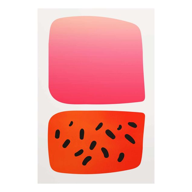 Cuadros en rojo Abstract Shapes - Melon And Pink