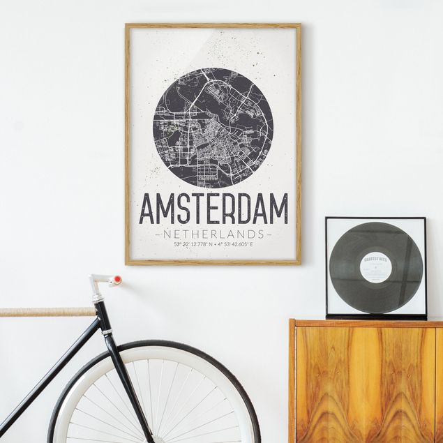 Decoración de cocinas Amsterdam City Map - Retro