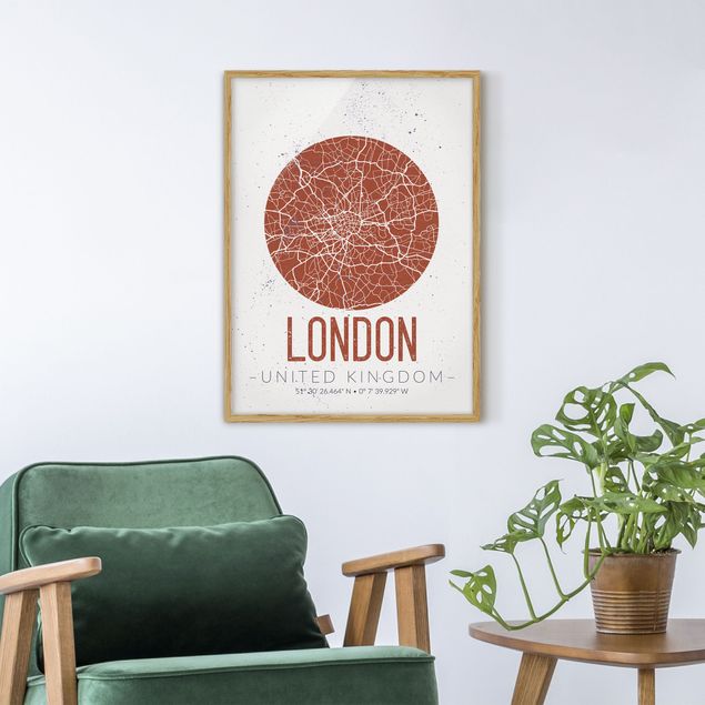 Cuadro de Londres City Map London - Retro
