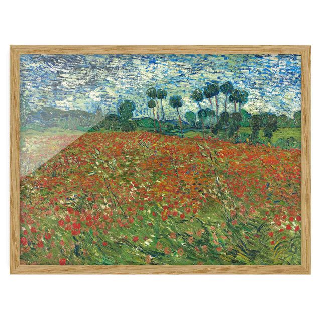 Pósters enmarcados de cuadros famosos Vincent Van Gogh - Poppy Field