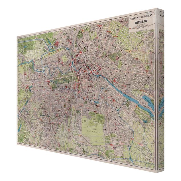 Lienzos de mapamundi Vintage Map Berlin