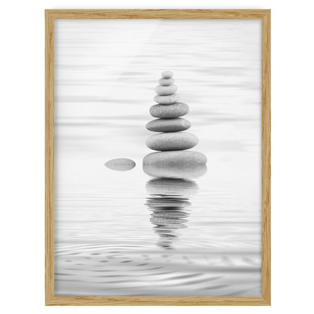 Cuadros decorativos modernos Stone Tower In Water Black And White