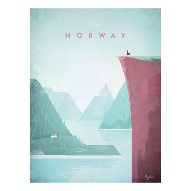 Cuadros de cristal arquitectura y skyline Travel Poster - Norway