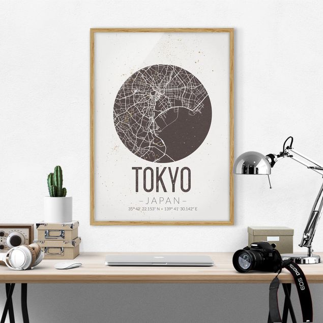 Cuadros Tokio Tokyo City Map - Retro