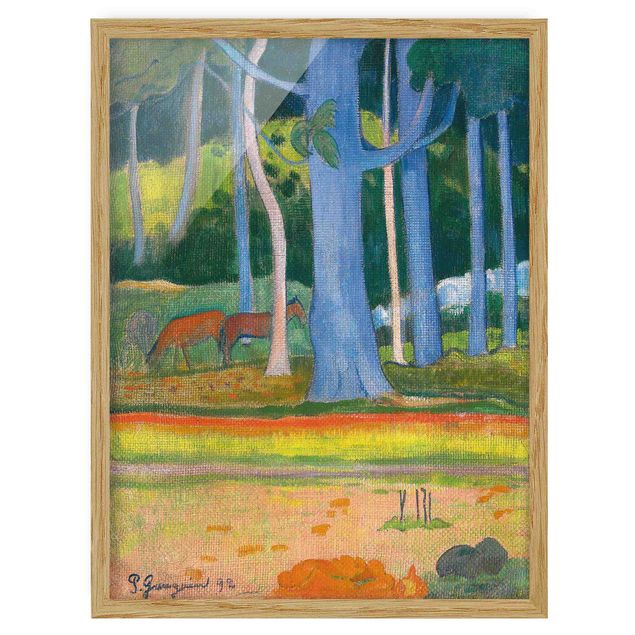 Reproducciones de cuadros Paul Gauguin - Landscape with blue Tree Trunks