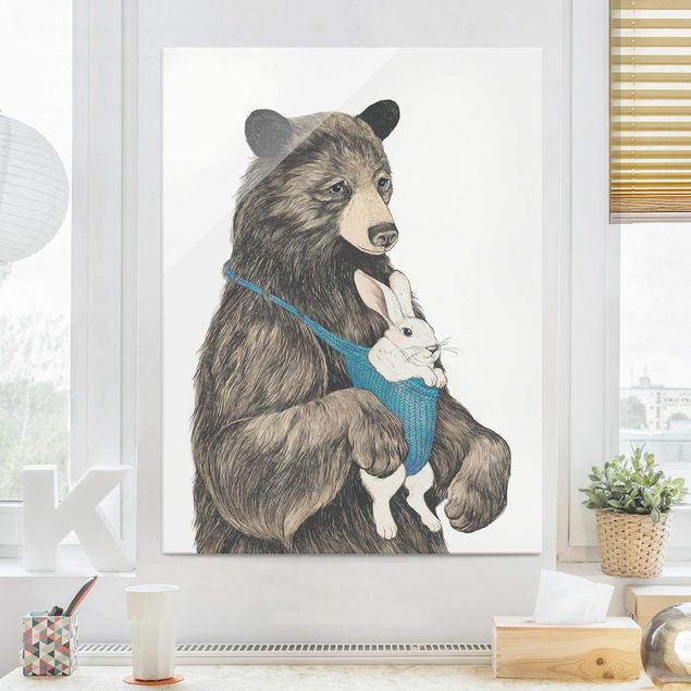 Cuadros Illustration Bear And Bunny Baby
