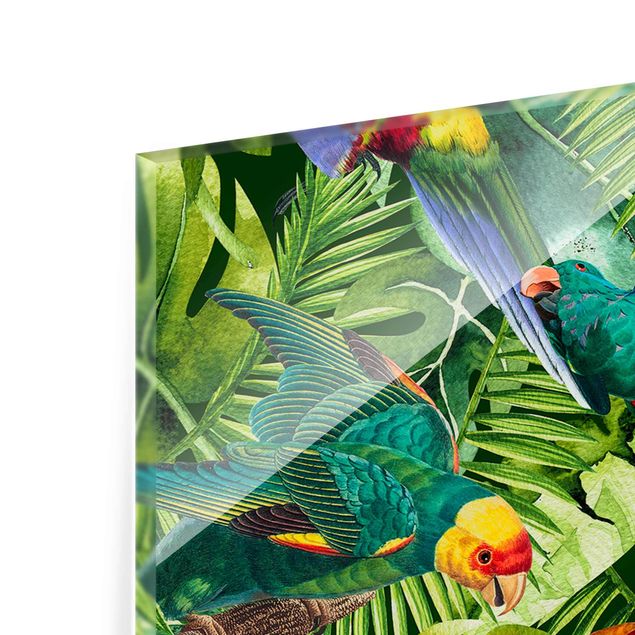 Cuadros Haase Colourful Collage - Parrots In The Jungle