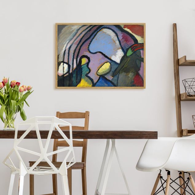 Pósters enmarcados de cuadros famosos Wassily Kandinsky - Study For Improvisation 10