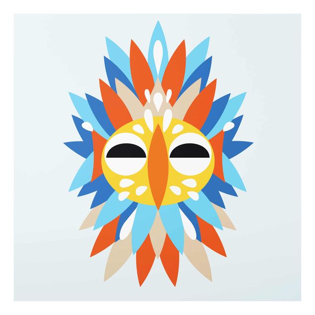 Cuadro multicolor Collage Ethnic Mask - Parrot