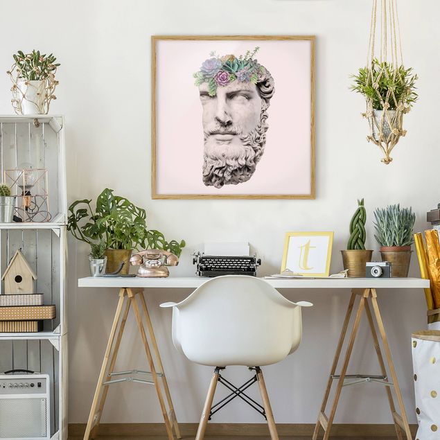 Pósters enmarcados de cuadros famosos Head With Succulents