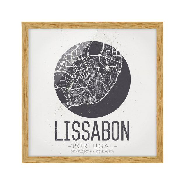 Cuadros arquitectura Lisbon City Map - Retro
