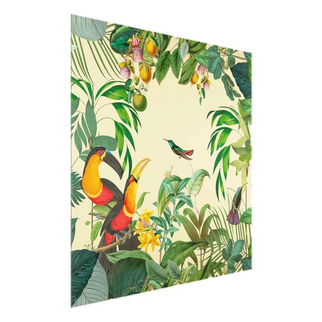 Cuadros plantas Vintage Collage - Birds In The Jungle