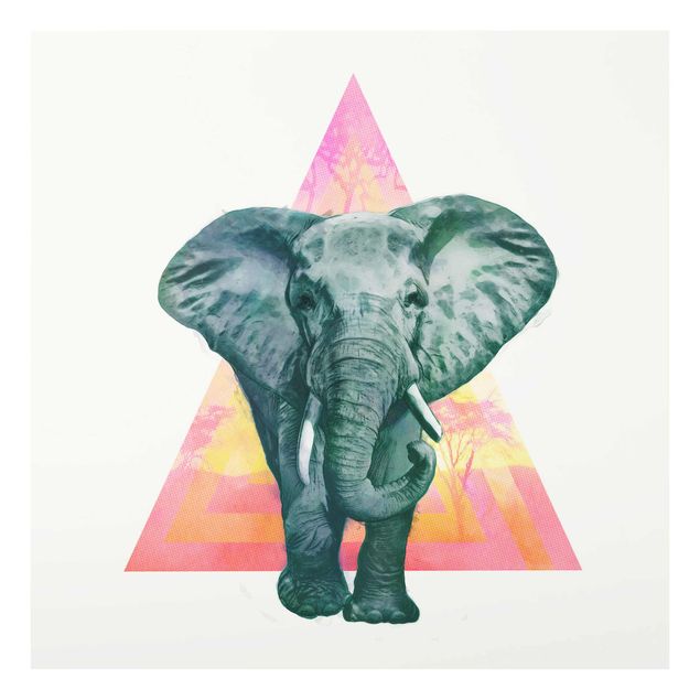 Cuadros famosos Illustration Elephant Front Triangle Painting